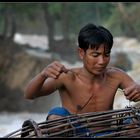 Fischer am Khon Phapheng, Laos