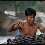 Fischer am Khon Phapheng, Laos