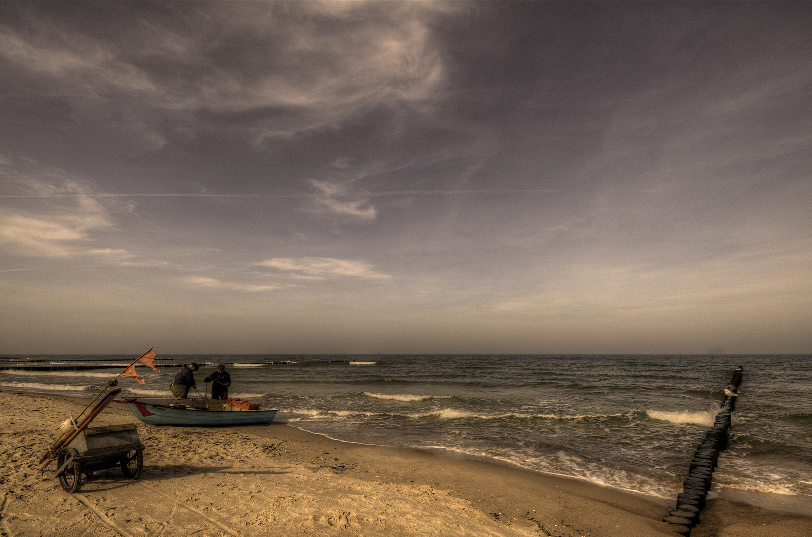 Fischer am Strand