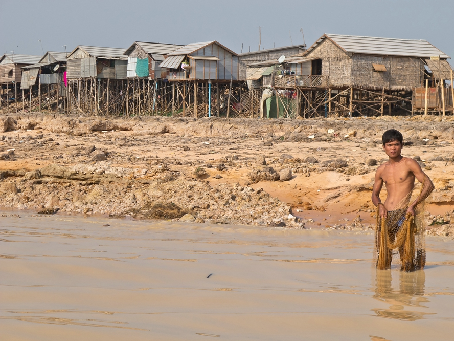 Fischer am Tonle Sap/Kambodscha