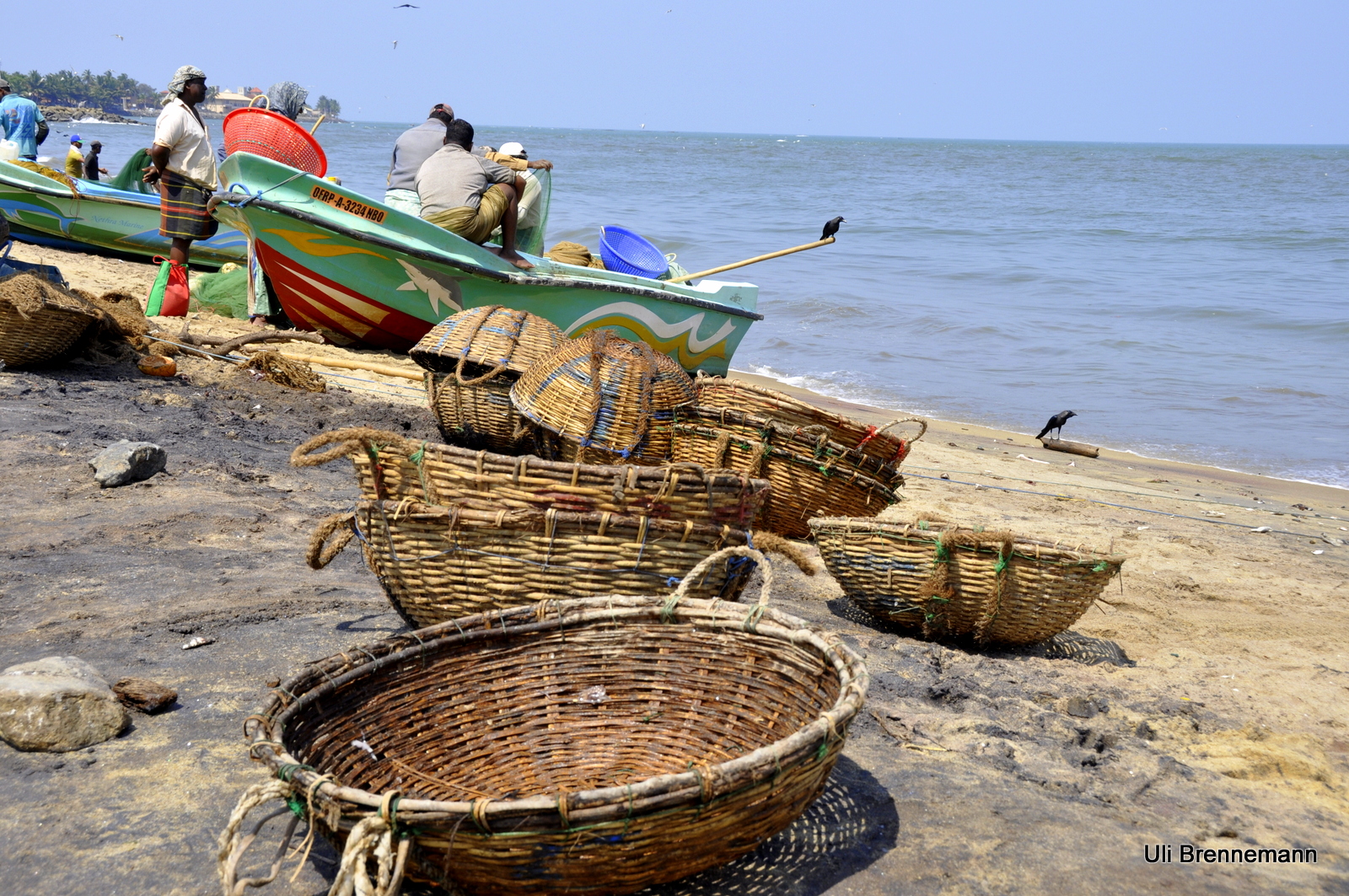 Fischer-Ambiente am Strand von Negombo