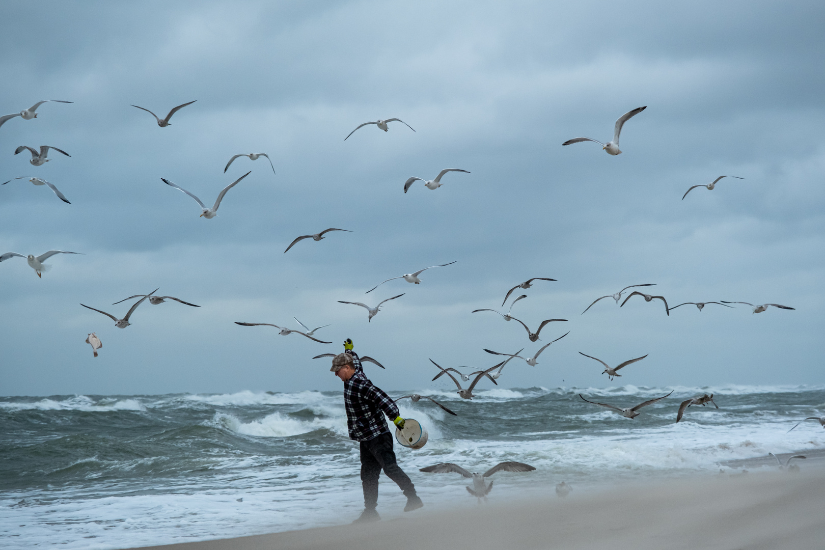 Fischer an der Ostseeküste von Polen