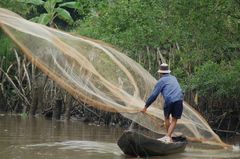 Fischer auf dem Mekong