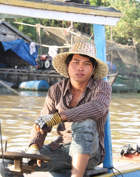 Fischer auf dem Tonle Sap (Kambodscha)