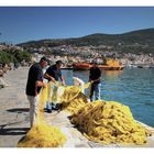 Fischer bereiten die Netze vor