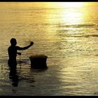 Fischer im Morgenlicht