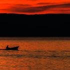 Fischer im Sonnenuntergang