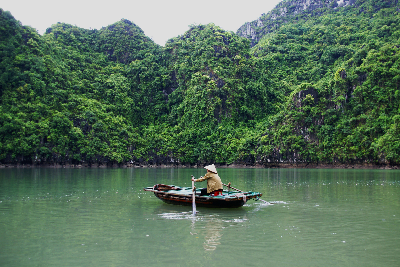 Fischer in der Halong Bucht