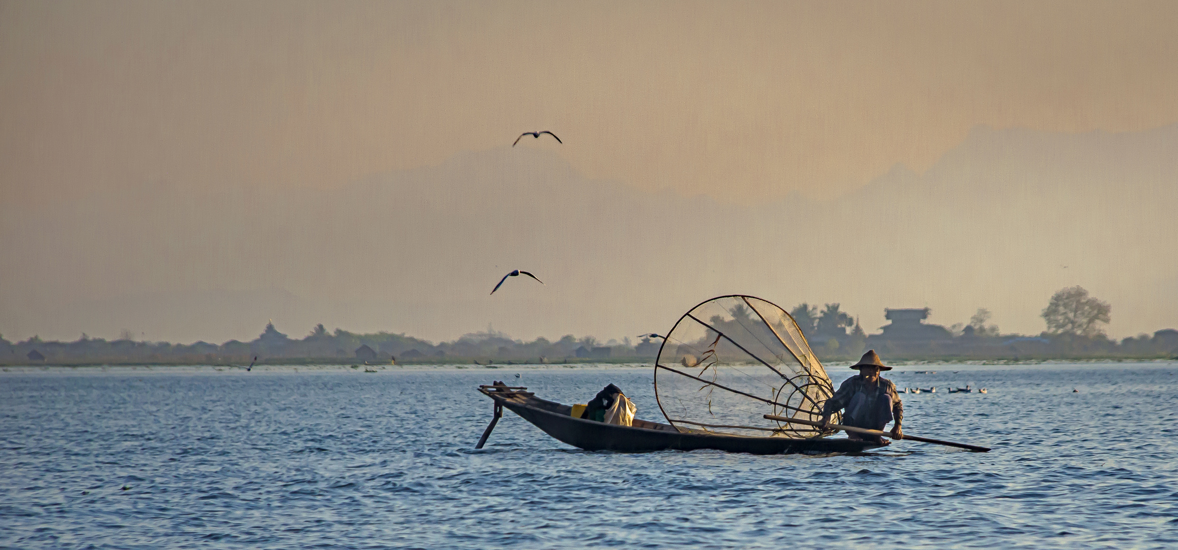 Fischer oder Vogelfänger auf dem Inle-Lake