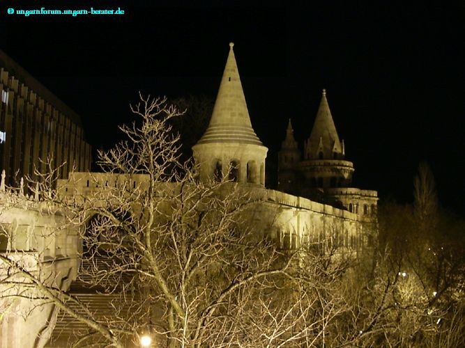 Fischerbastei in frostiger Nacht