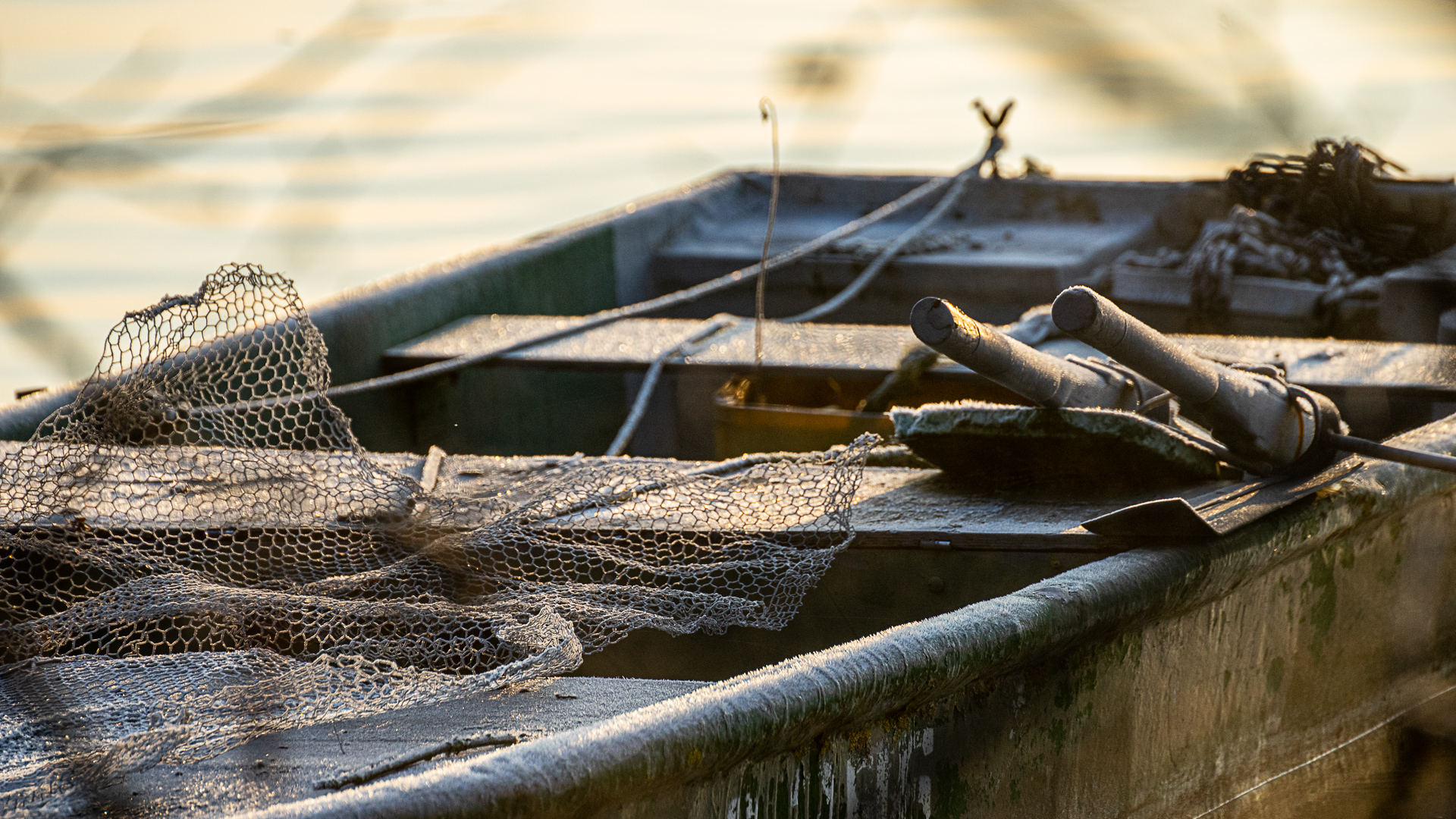 Fischerboot am Rhein 