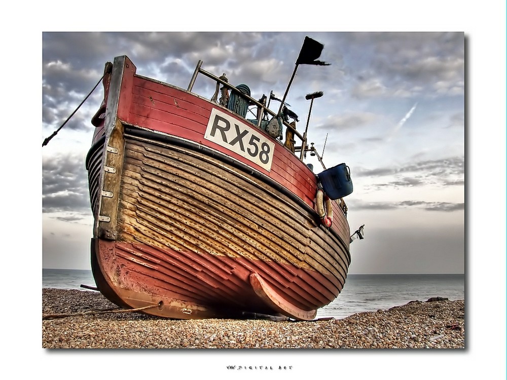 Fischerboot am Strand von Hastings