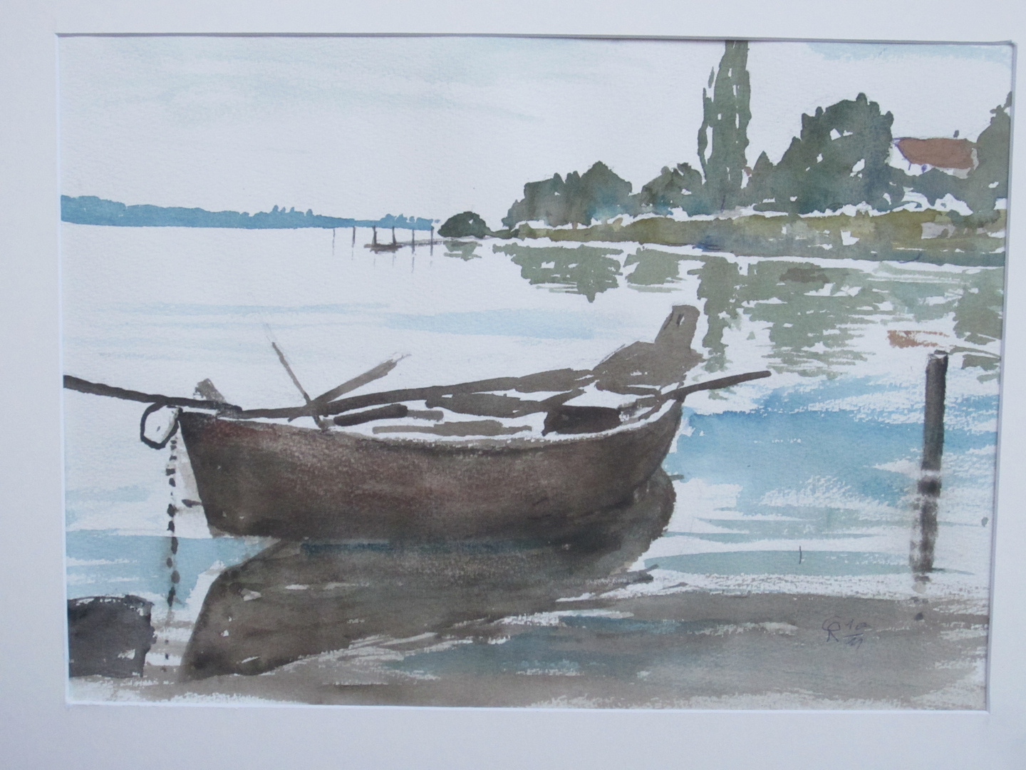 Fischerboot, Aquarell