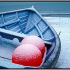 Fischerboot im Winter