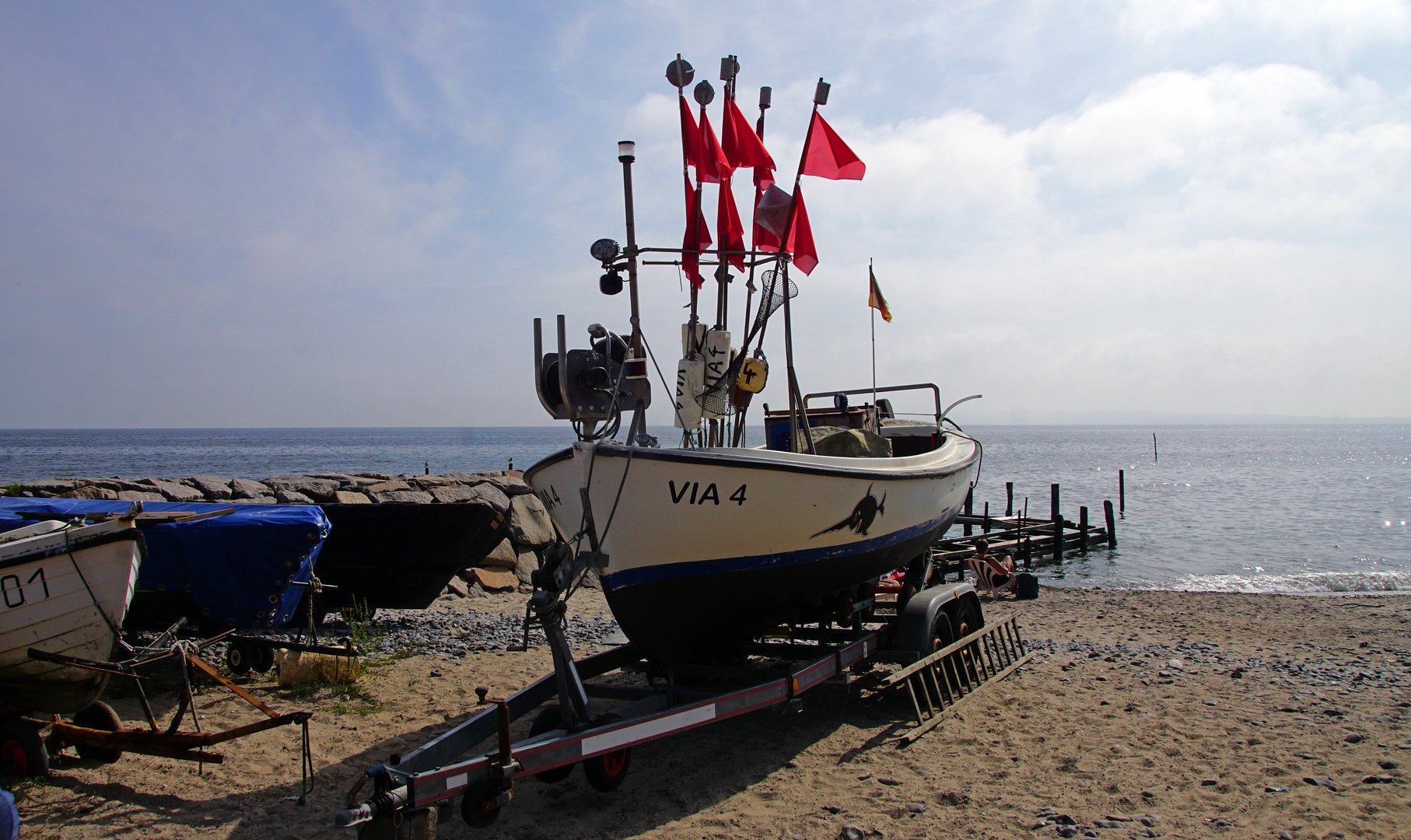 Fischerboot in Vitt