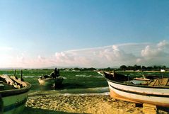 Fischerboote am Strand von Hammamet