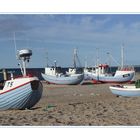 Fischerboote am Strand von Norre Vorupor, DK