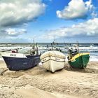 Fischerboote am Strand von Uniescie