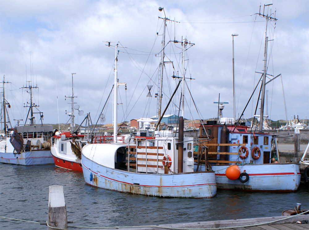 Fischerboote im Hafen von Hvidesande