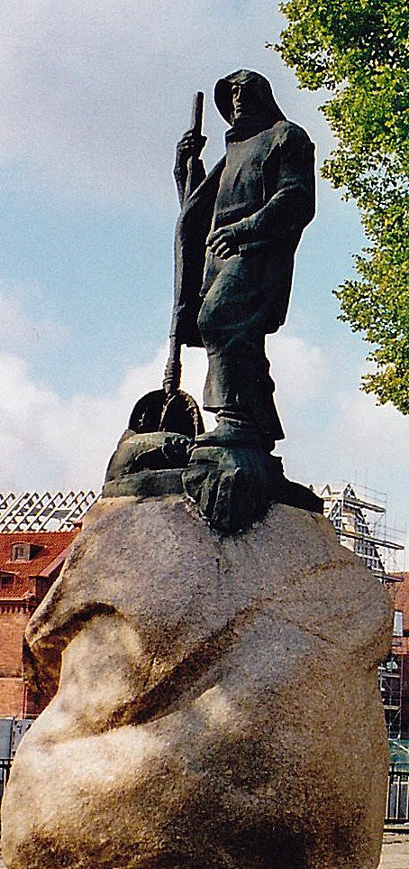 Fischerdenkmal vor dem alten Rathaus in Klaipeda(Memel)