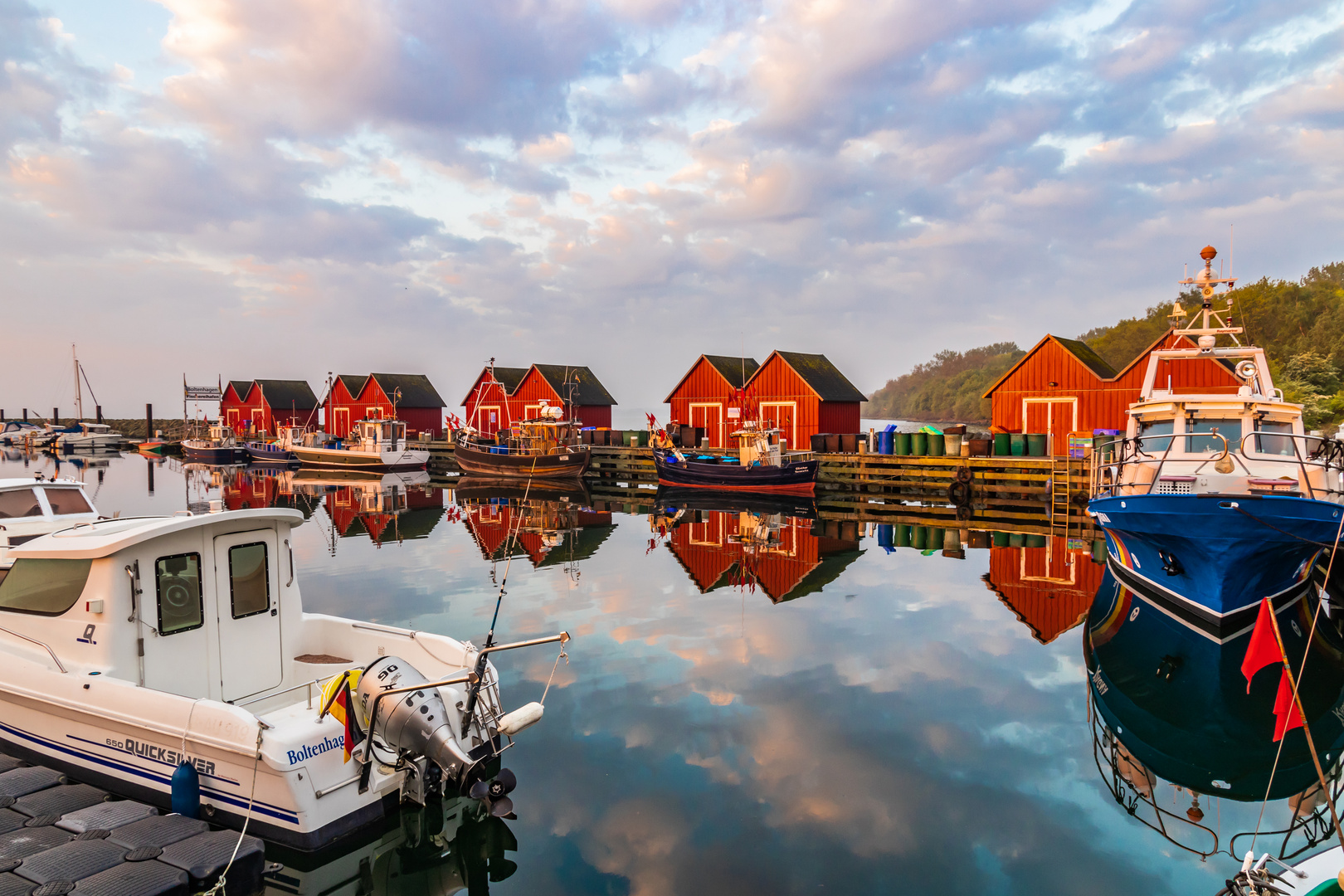 Fischereihafen Boltenhagen beim Sonnenaufgang