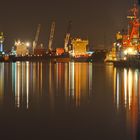 Fischereihafen in Bremerhaven am Abend