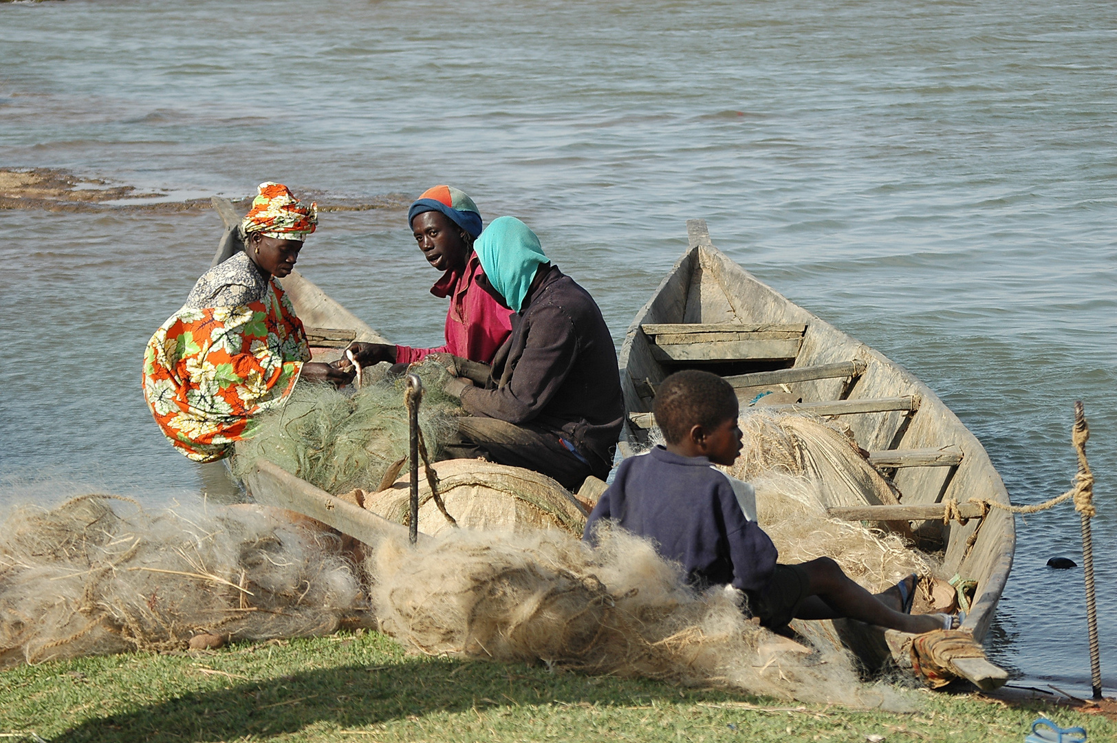 Fischerfamilie am Niger