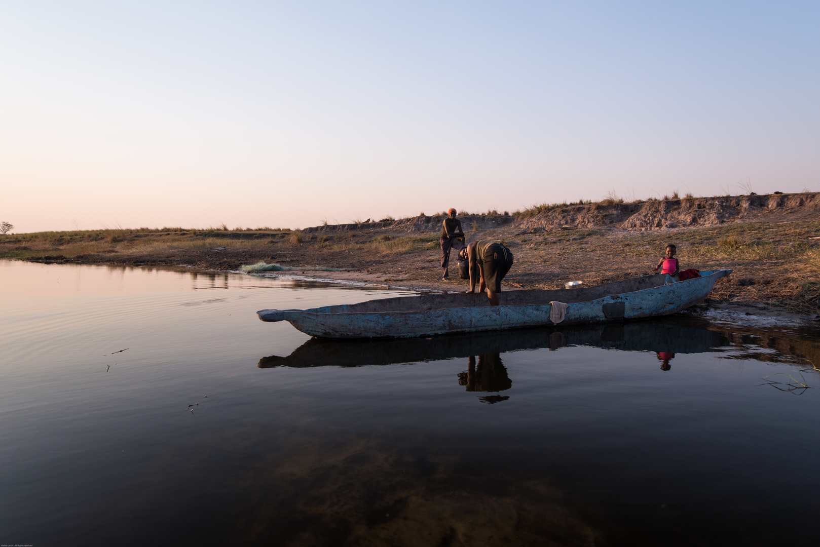 Fischerfamilie am Okawango