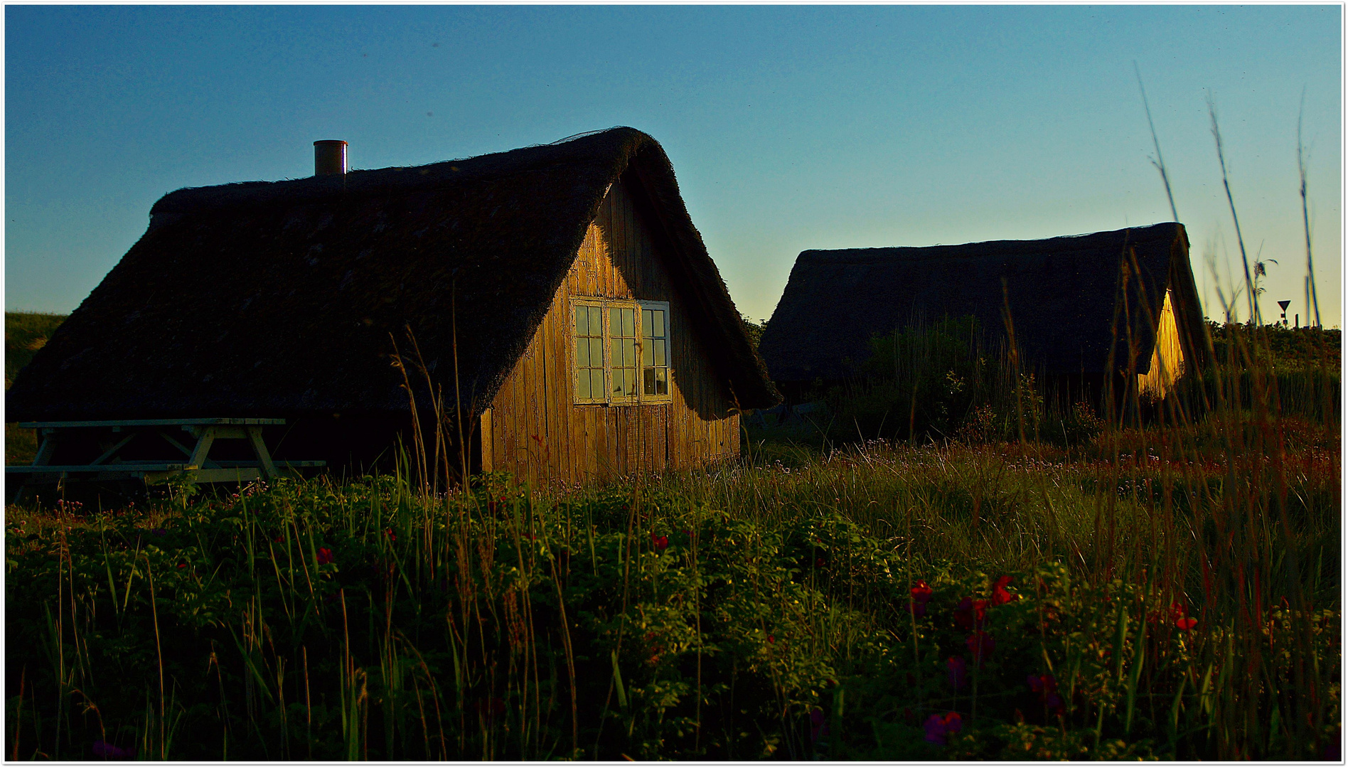 Fischerhäuschen in der Abendsonne