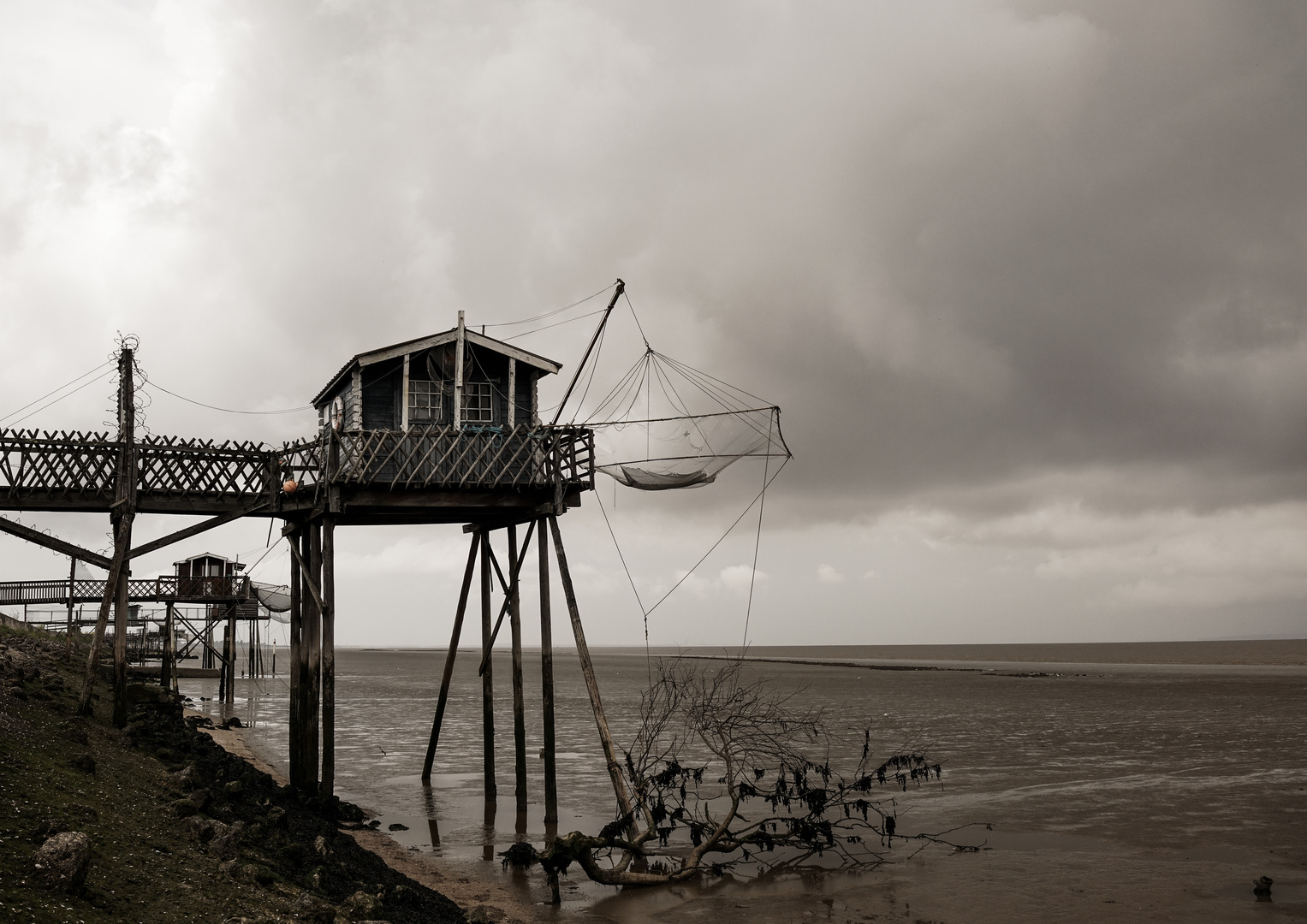 Fischerhäuser am Phare de Richard an der Gironde