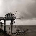 Fischerhäuser am Phare de Richard an der Gironde