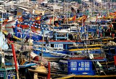 Fischerhafen in Phan Thiet, Vietnam