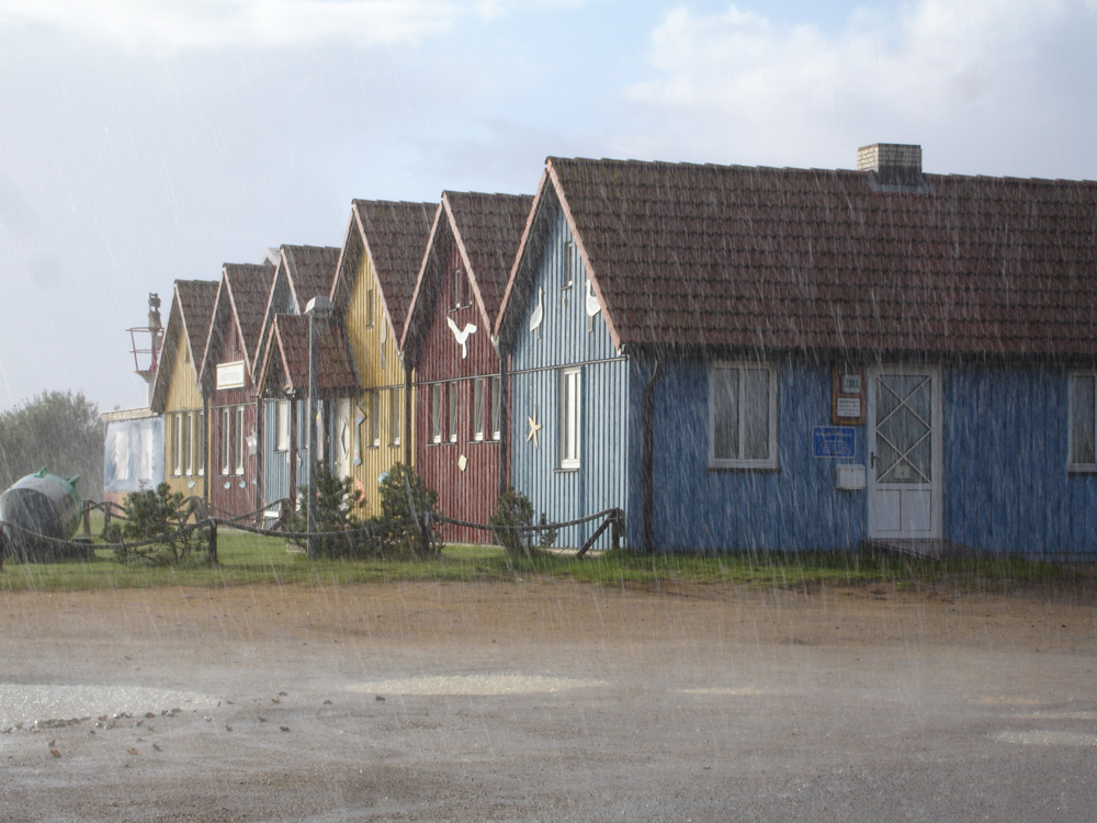 Fischerhaus im Regen