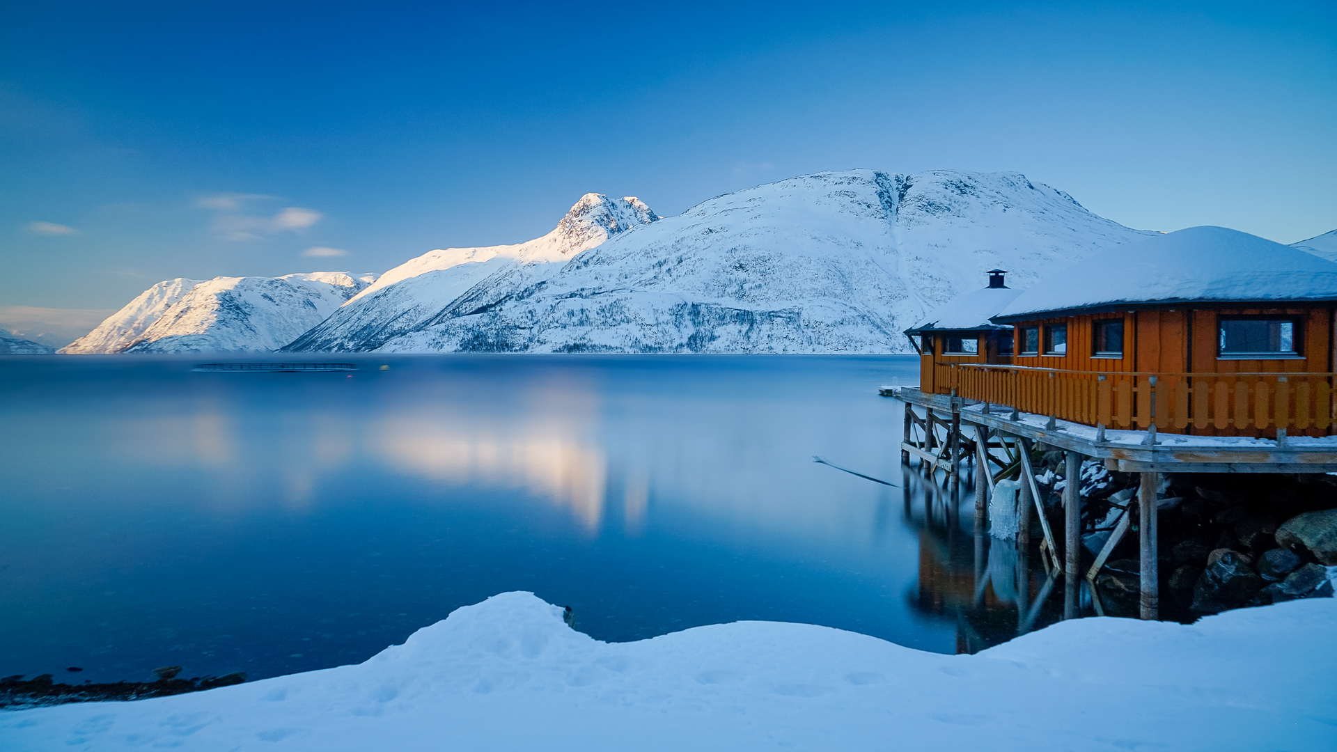 Fischerhütte am Jokelfjord / Norwegen