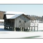 Fischerhütte auf dem Ammersee im WInter