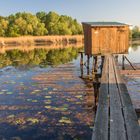 Fischerhütte im Abendlicht