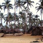 Fischerhütten am Strand von Colva/Goa 1994/95
