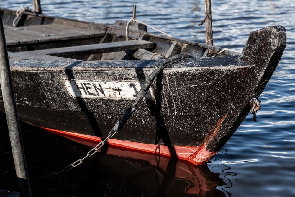 Fischerkahn auf der Eider