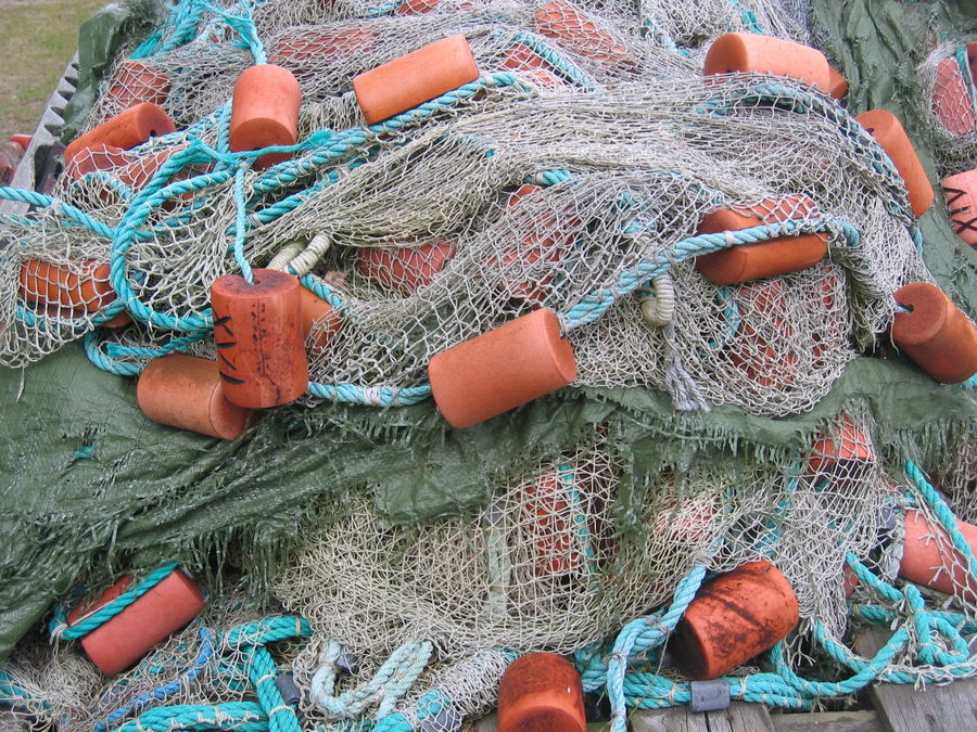 fischernetz am schwedenstrand