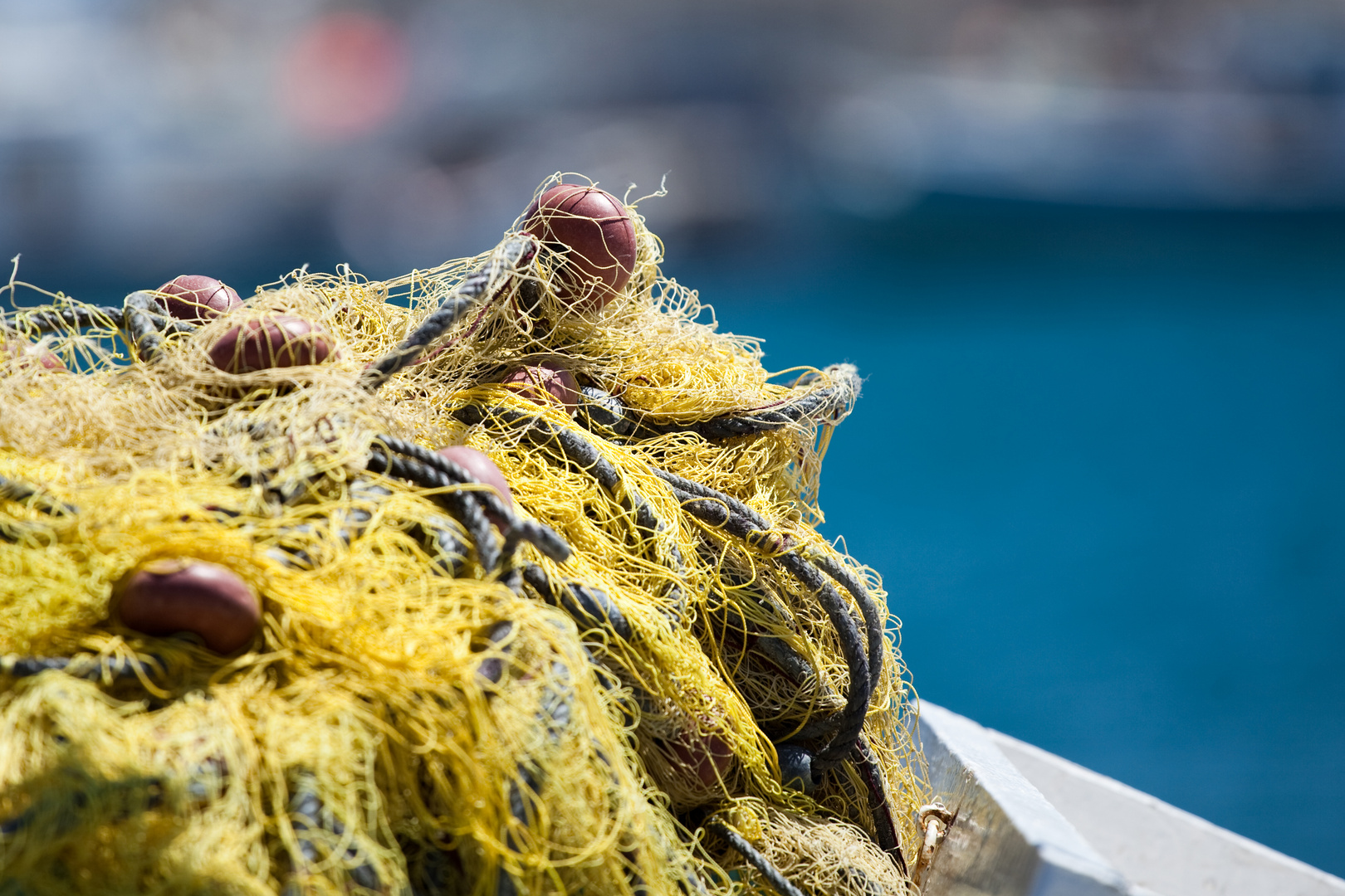 Fischernetz im Hafen von Kalymnos