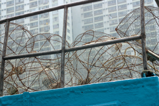 Fischernetze Hong Kong Hafen