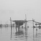 Fischernetze im Nebel bei VBenedig