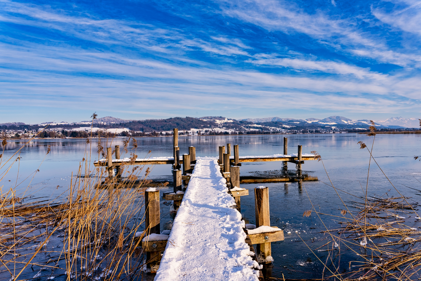 Fischersteg  Pfäffiker See im Winter