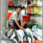 Fischhändler in Sihanoukville ( Kambodscha )