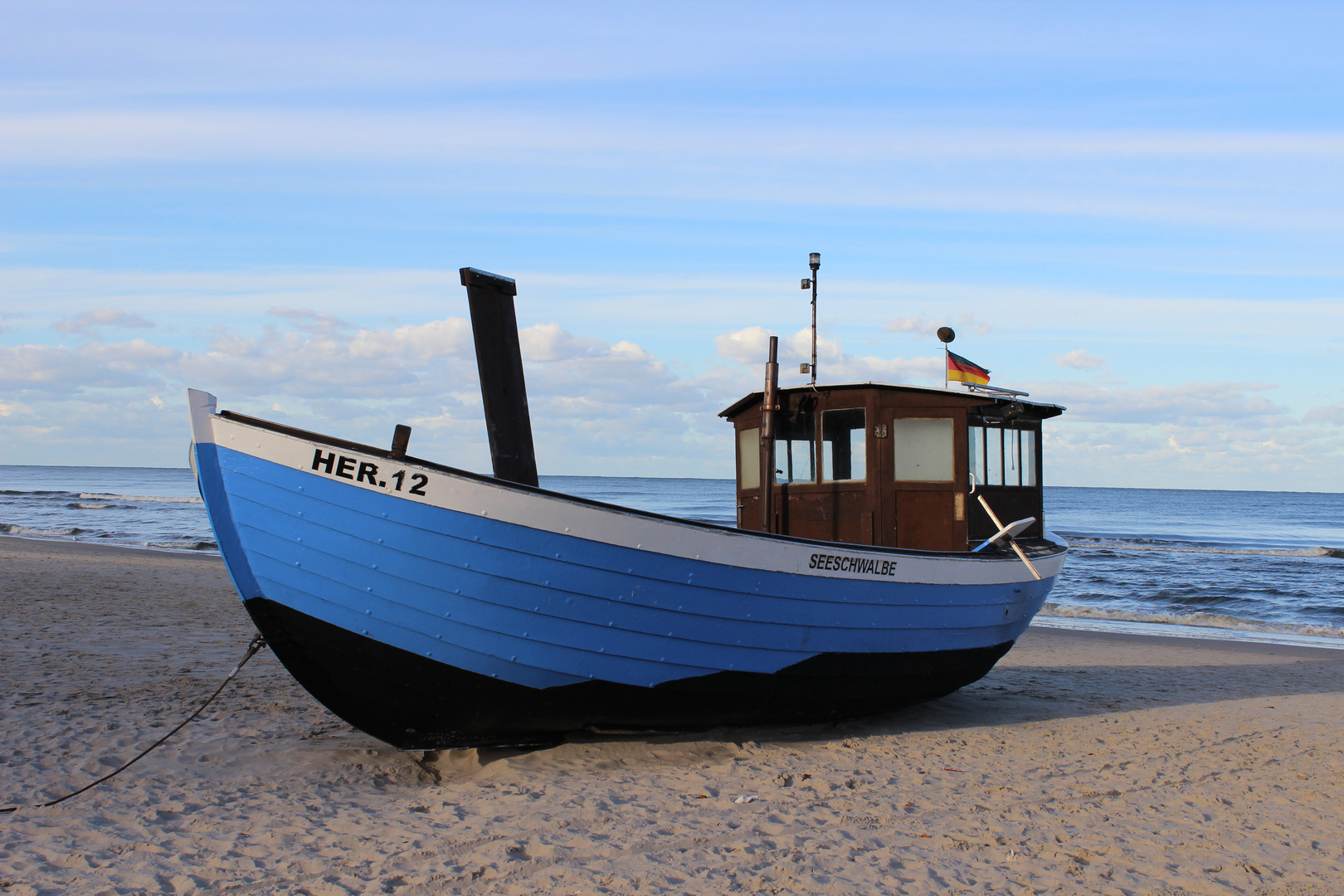 Fischkutter am Strand von Heringsdorf