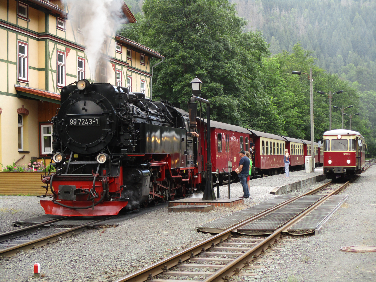 Fischstäbchen und Dampfzug in Eisfelder Talmühle 3.