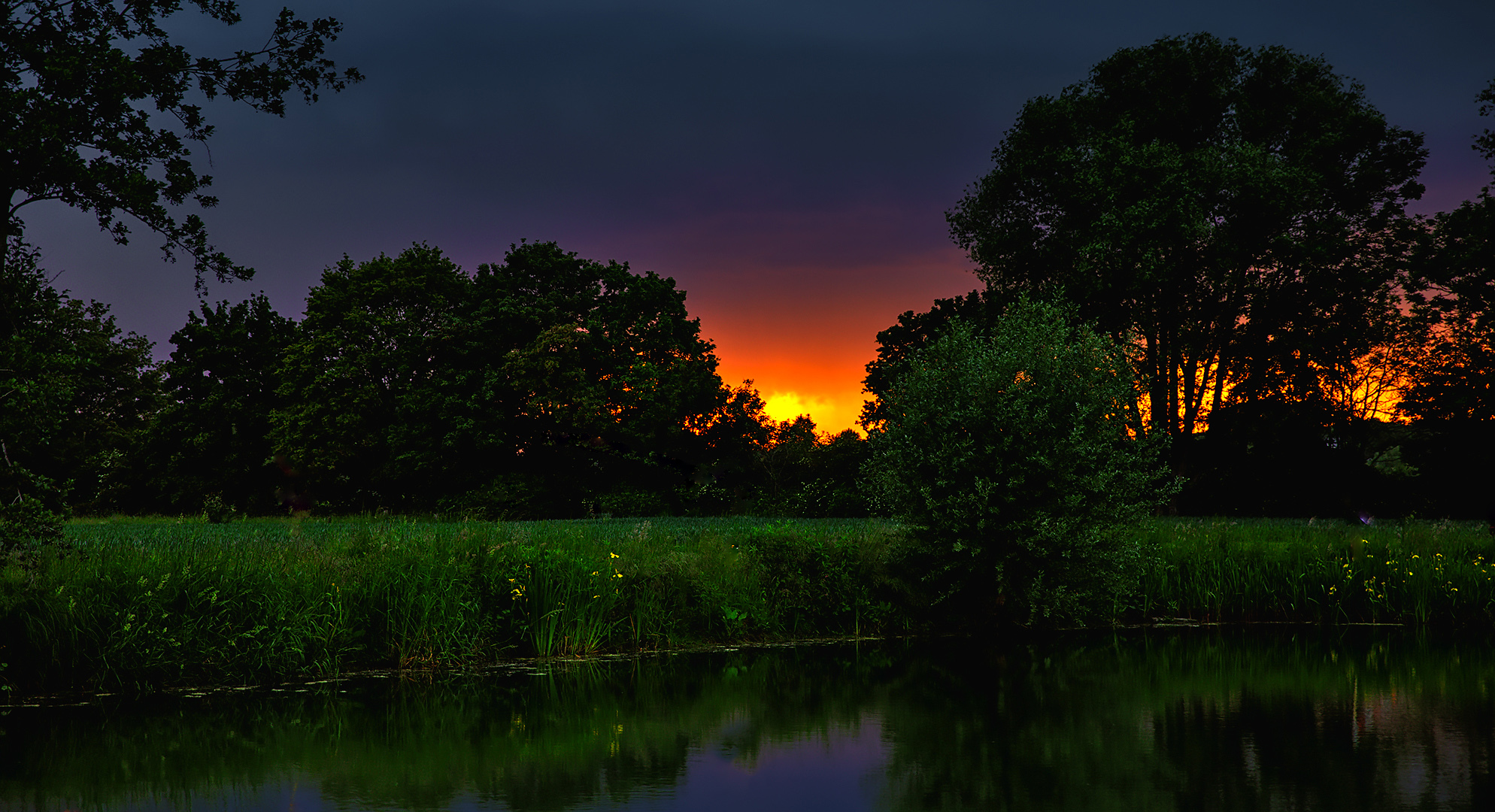 Fischteich am Abend