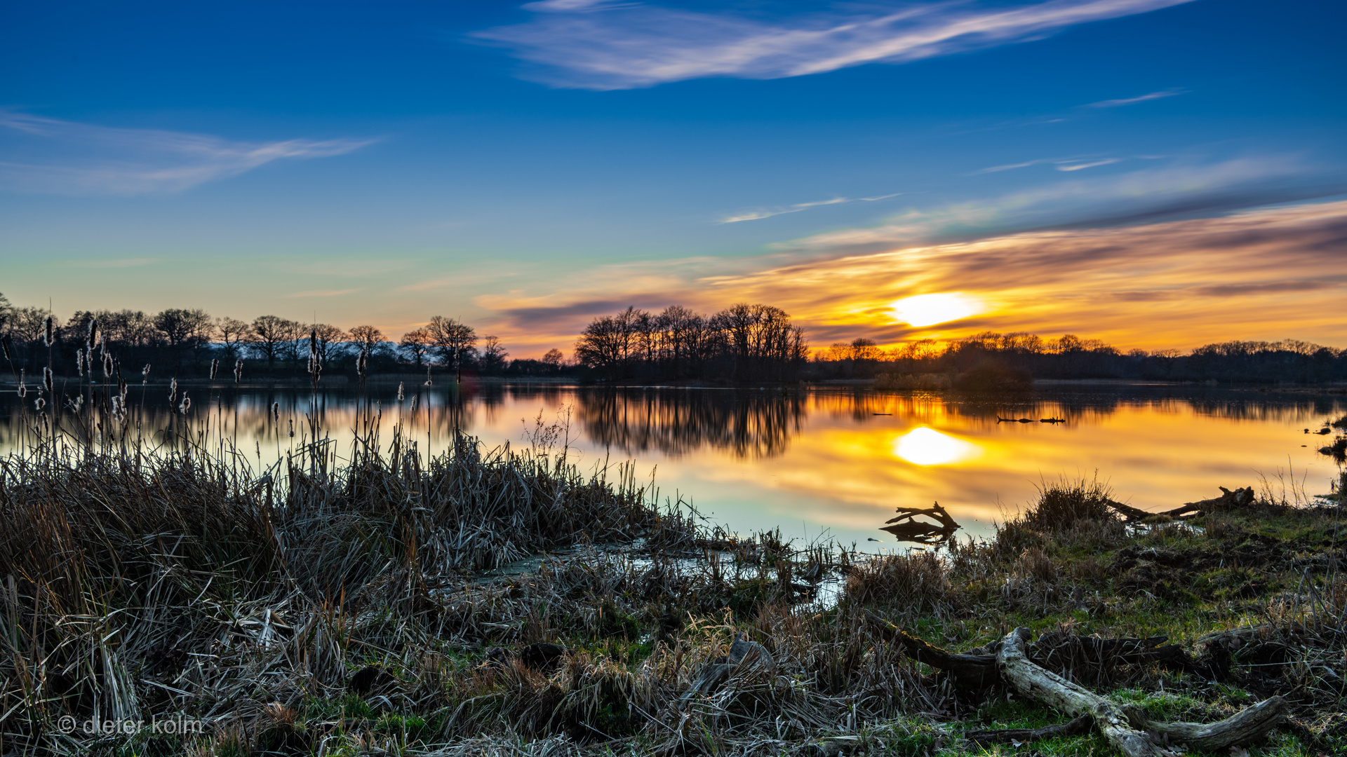 Fischteich im Sonnenuntergang