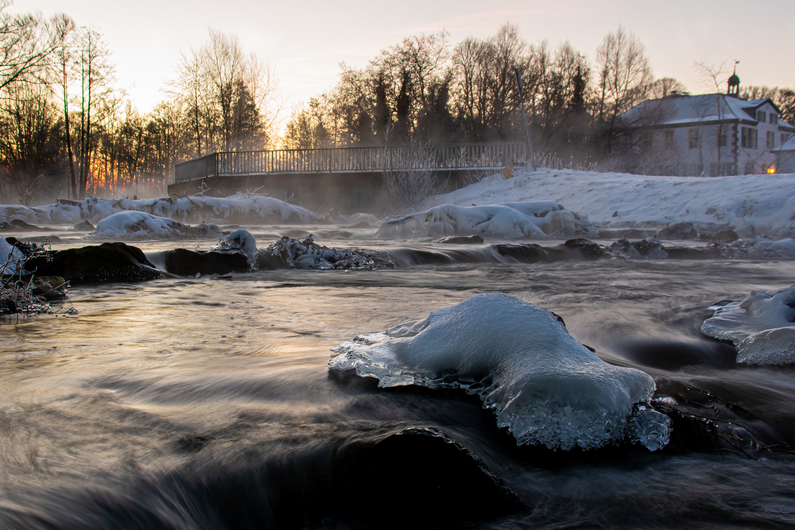 Fischtreppe im Winter