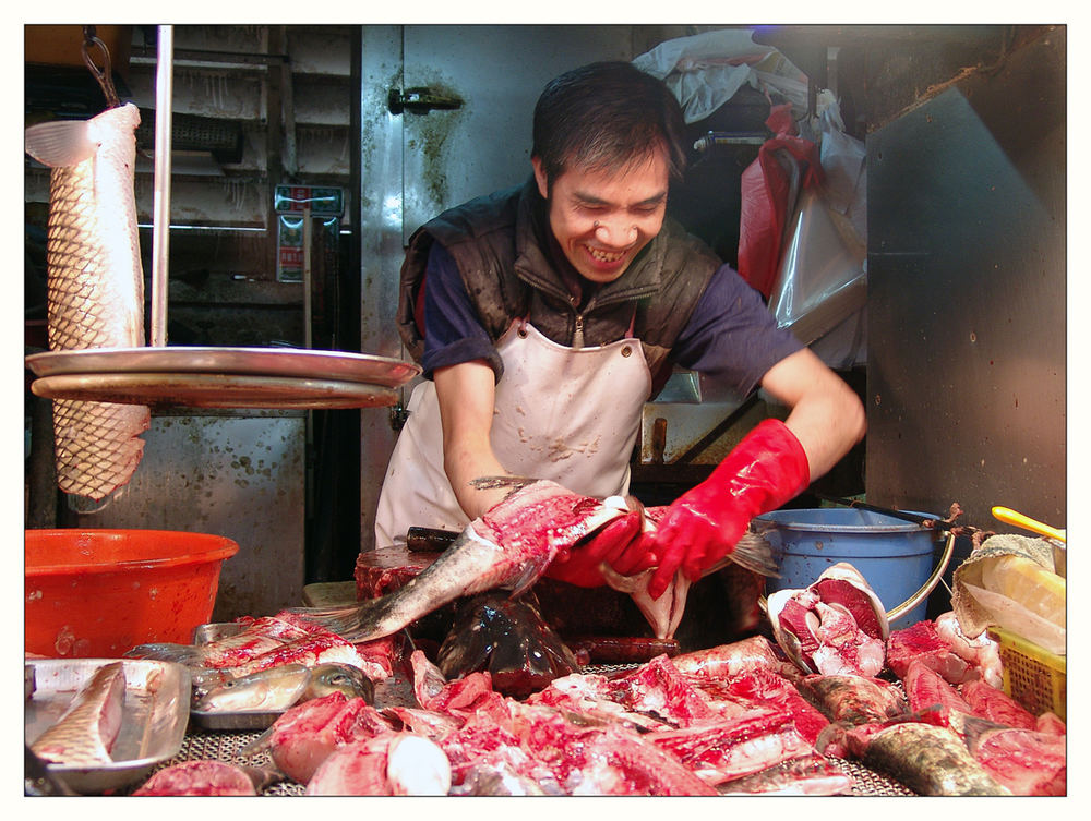 Fischverkäufer in der Reclamation Street